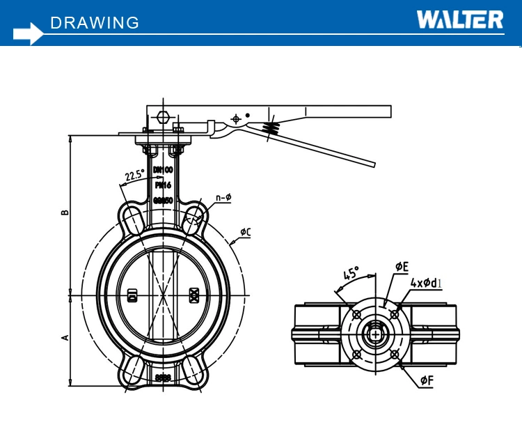 OEM/ODM Flow Control Wafer Butterfly Check